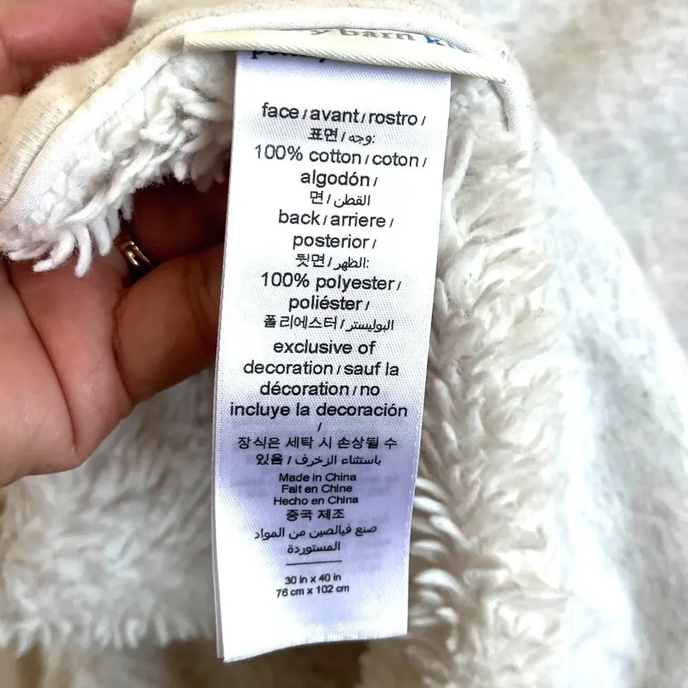 Pottery Barn Reversible Baby Blanket Playtime Plush Sherpa Security 30X40